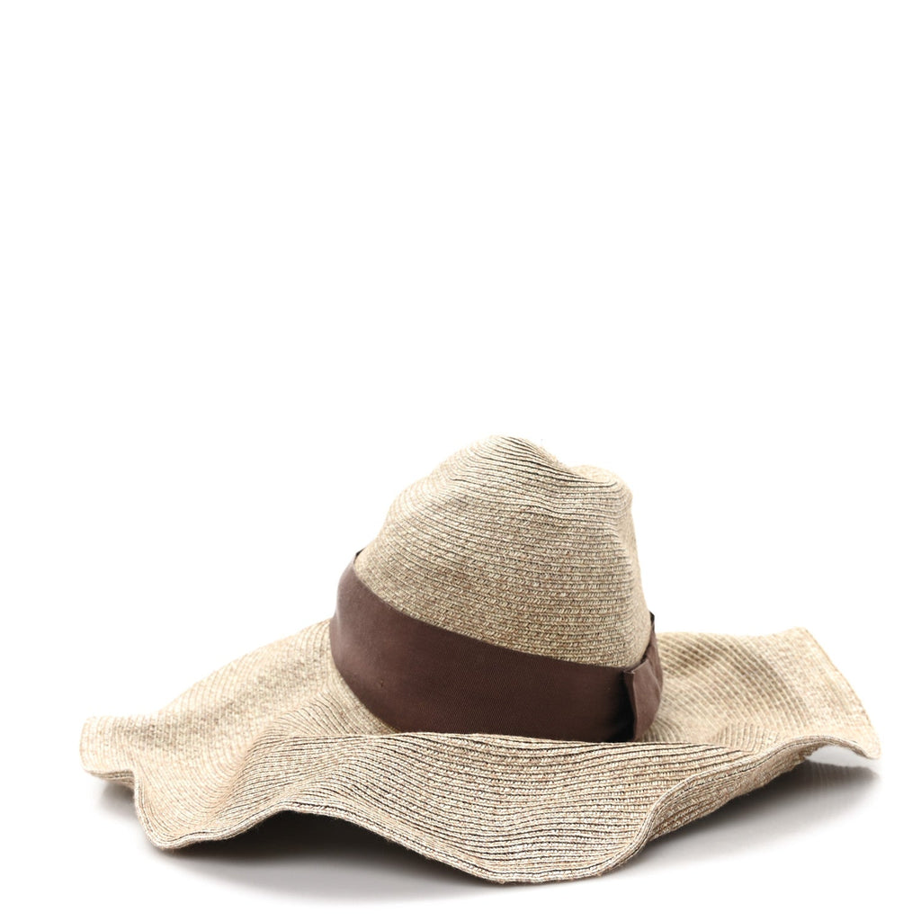 Gucci Paper Blend Wide Brim Hat S Brown