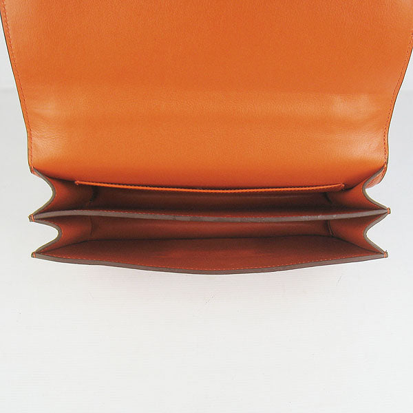 Hermes calf Leather Message Bag H020 orange golden