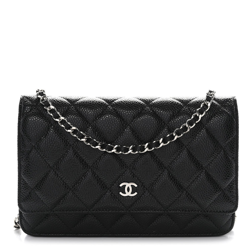 Chanel Caviar Quilted Wallet on Chain WOC Black