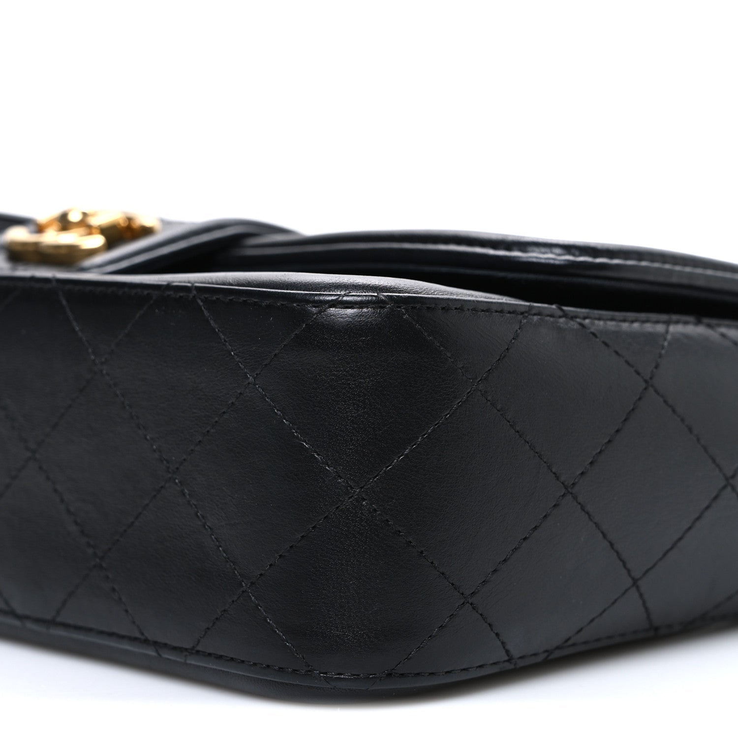 Chanel Lambskin Quilted Medium Elegant CC Flap Navy Black