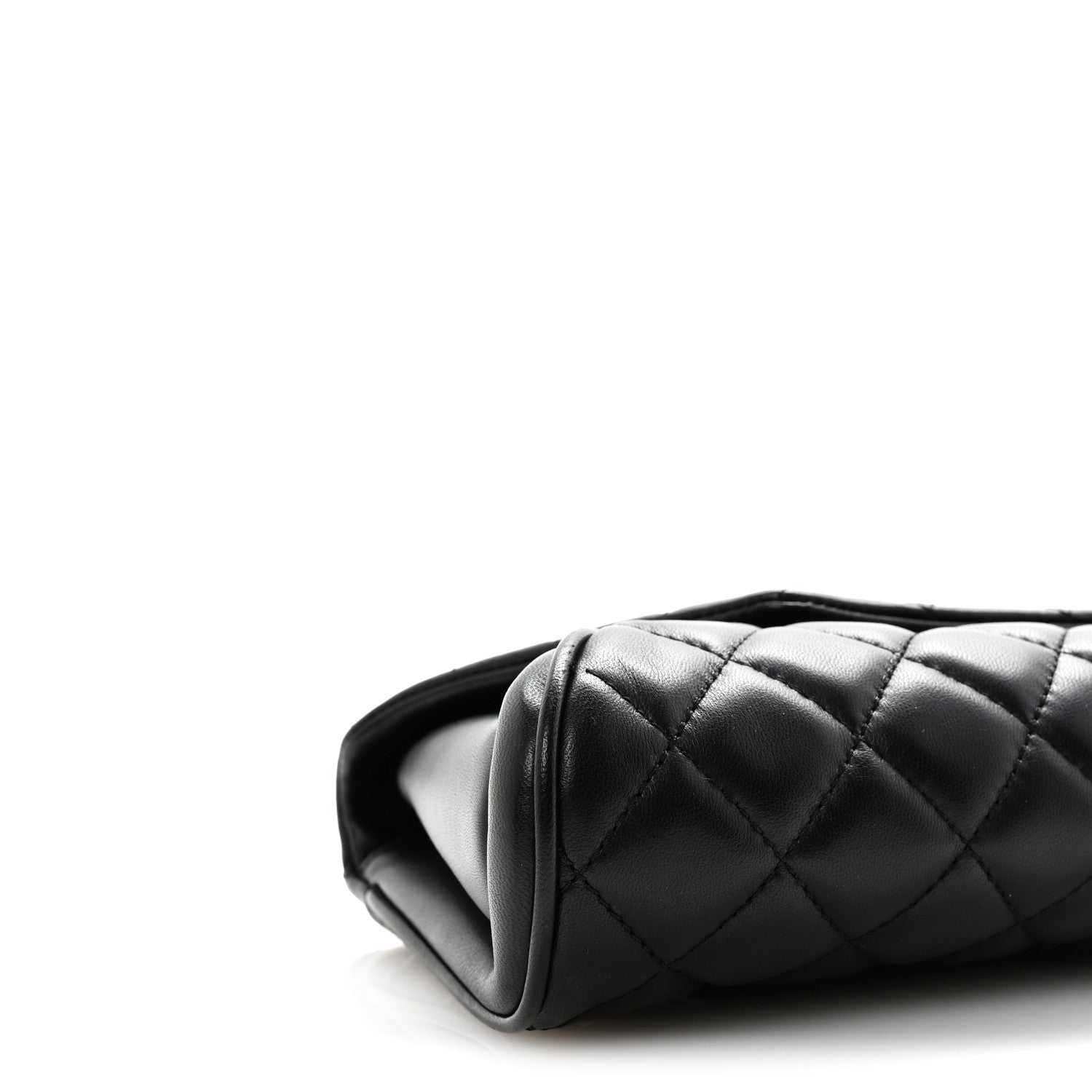 Chanel Lambskin Quilted Fold Up Again Clutch Black