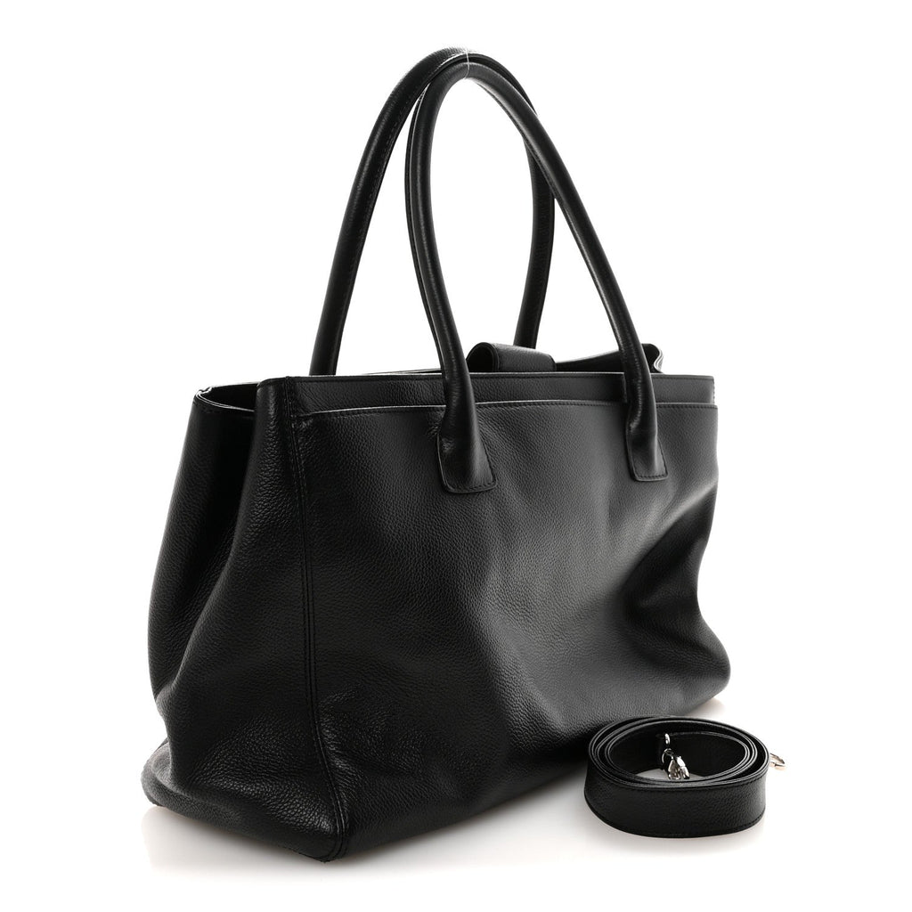 Chanel Calfskin Cerf Executive Shopper Tote Black