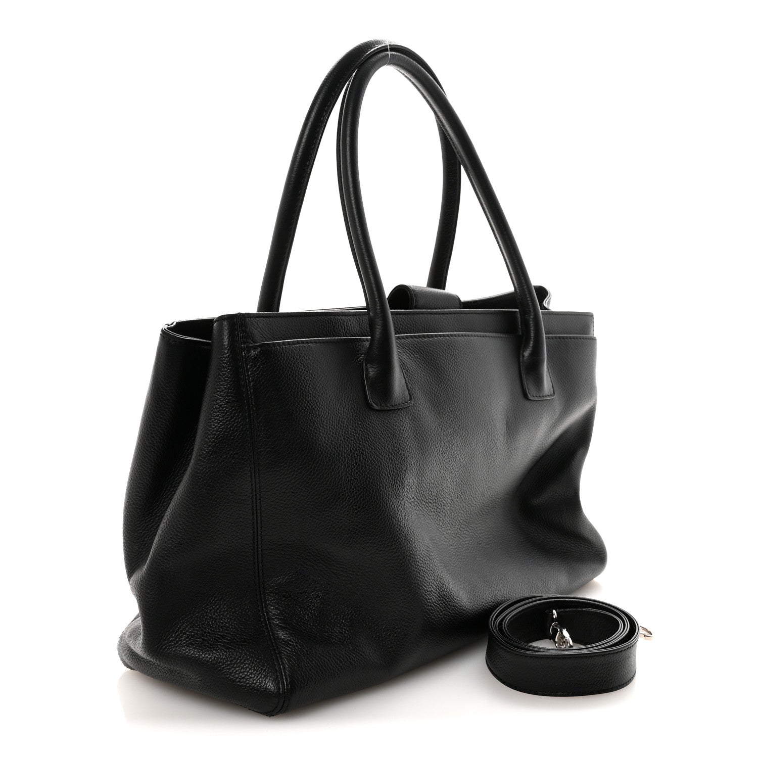 Chanel Calfskin Cerf Executive Shopper Tote Black