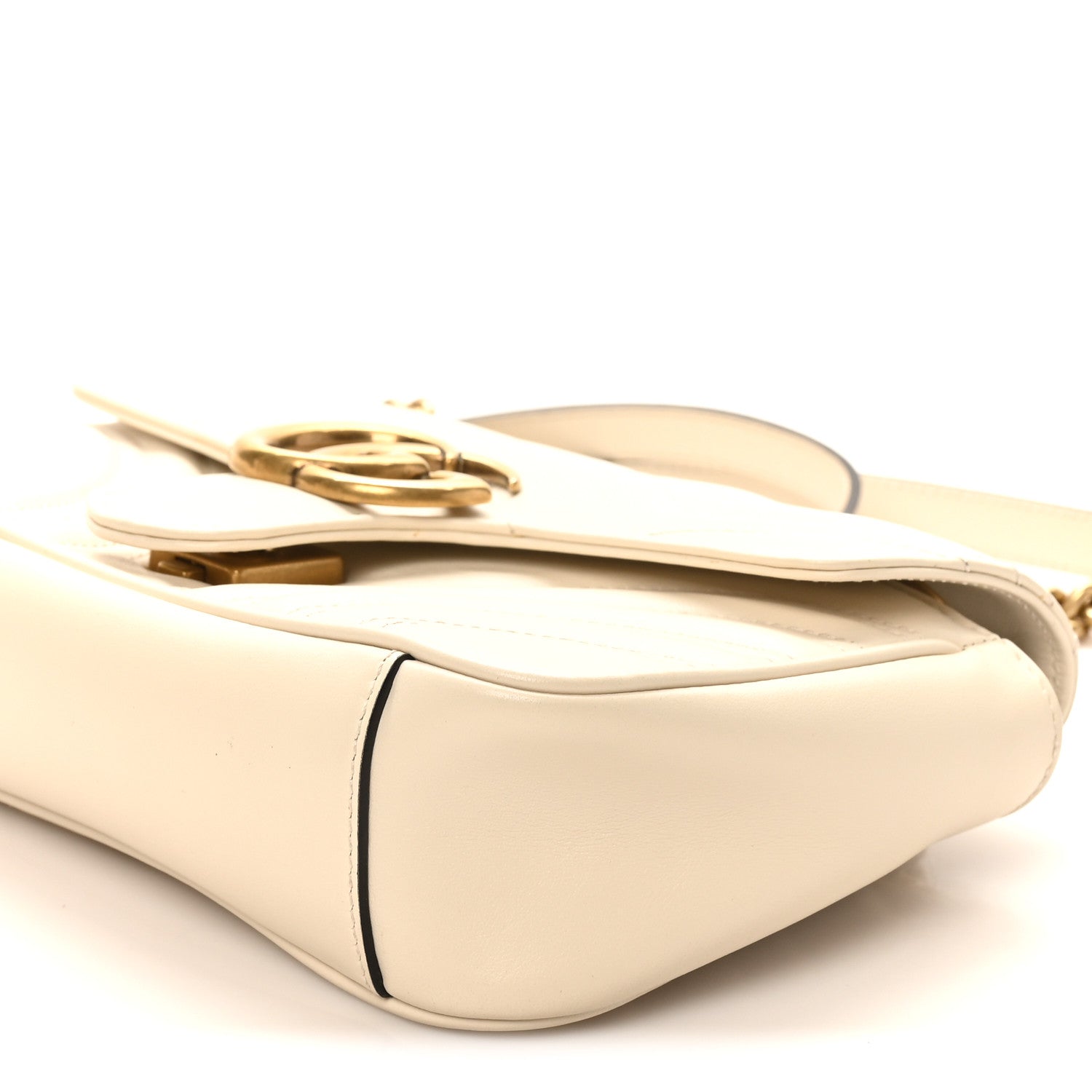 Gucci Calfskin Matelasse Mini GG Marmont Shoulder Bag White