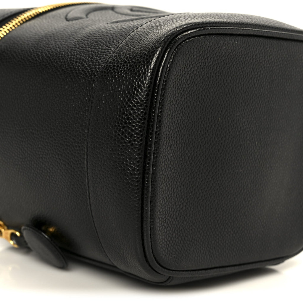 Chanel Caviar Vanity Cosmetic Case Black