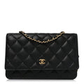 Chanel Caviar Quilted Wallet on Chain WOC Black