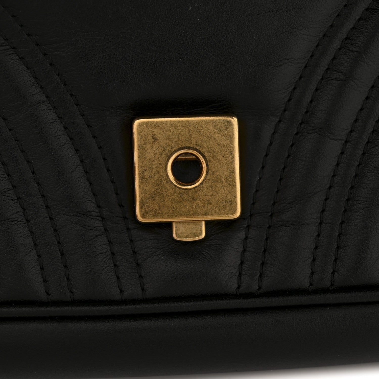 Gucci Calfskin Matelasse Small GG Marmont Shoulder Bag Black
