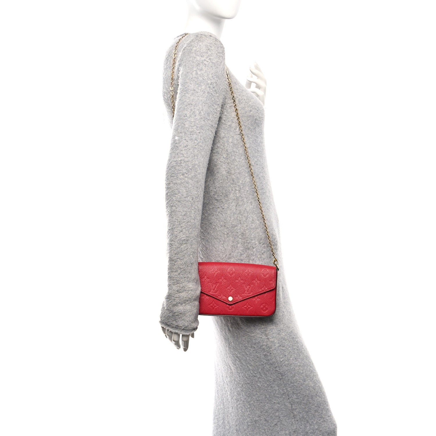Louis Vuitton Empreinte Pochette Felicie Chain Wallet Scarlet