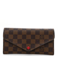 Louis Vuitton Damier Ebene Josephine Wallet Red