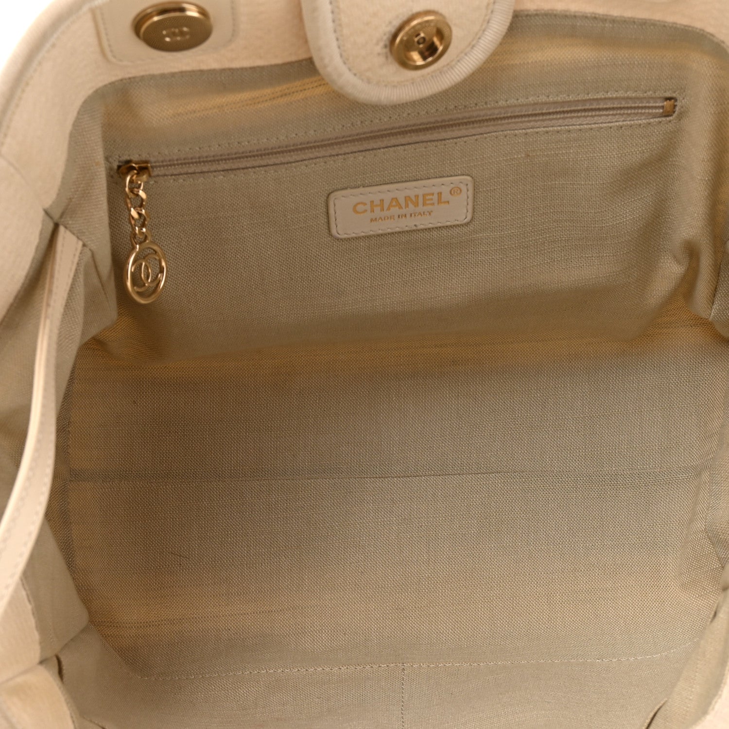 Chanel Mixed Fibers Small Deauville Tote White