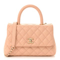 Chanel Caviar Quilted Mini Coco Handle Flap Light Pink