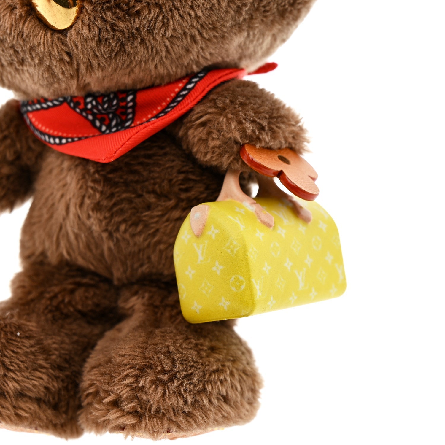 Louis Vuitton Faux Fur LV Louis Bear Western Bag Charm Key Holder Red