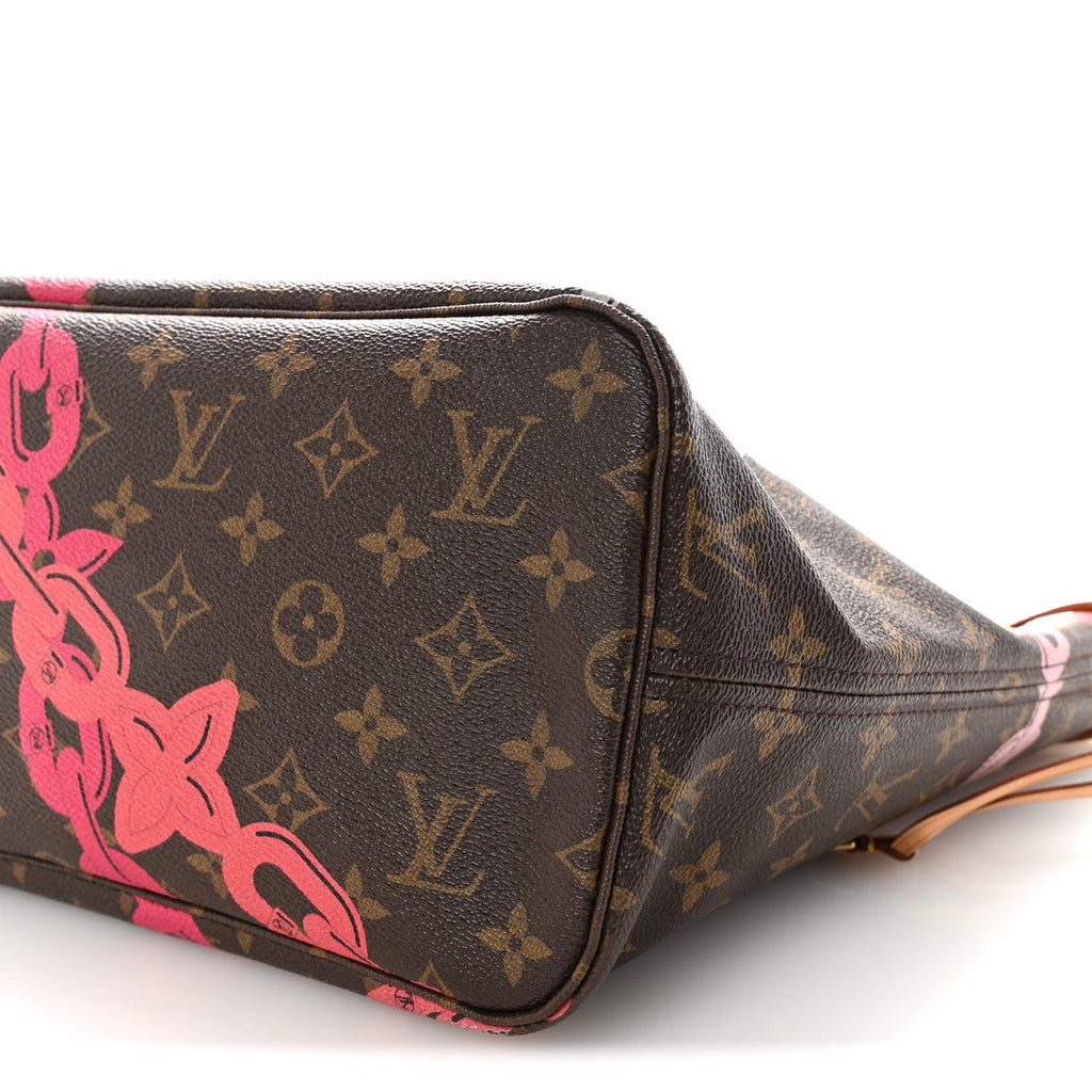 Louis Vuitton Monogram Bay Neverfull MM Rose Ballerine Poppy