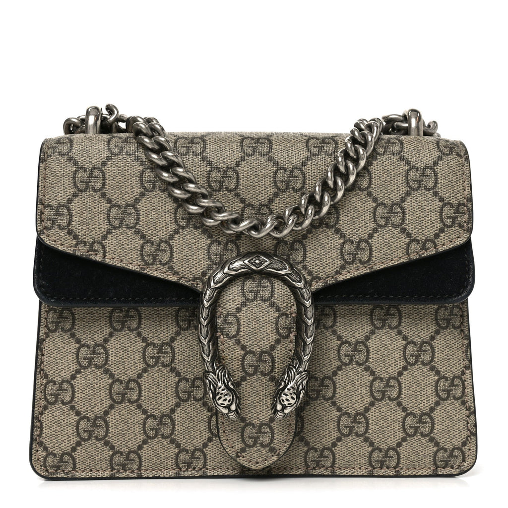 Gucci GG Supreme Monogram Mini Dionysus Shoulder Bag Black