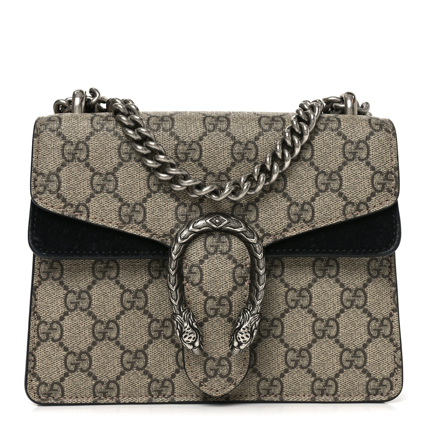 Gucci GG Supreme Monogram Mini Dionysus Shoulder Bag Black