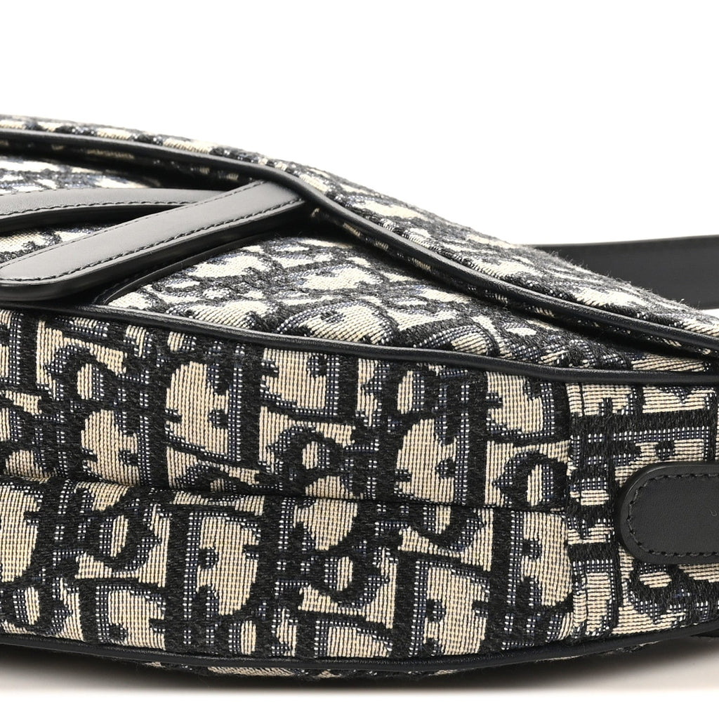 Christian Dior Oblique Saddle Bag Blue