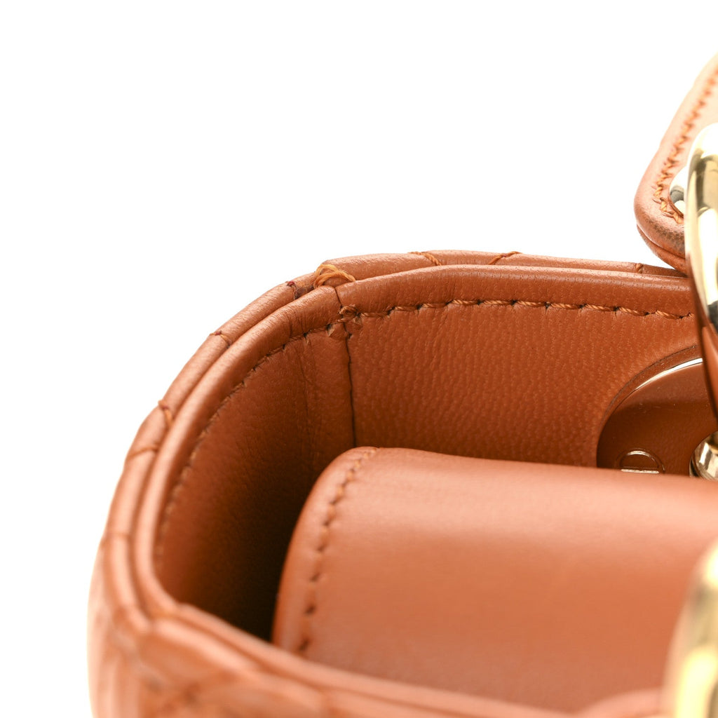 Christian Dior Lambskin Cannage Small Lucky Badges My Lady Dior Orange