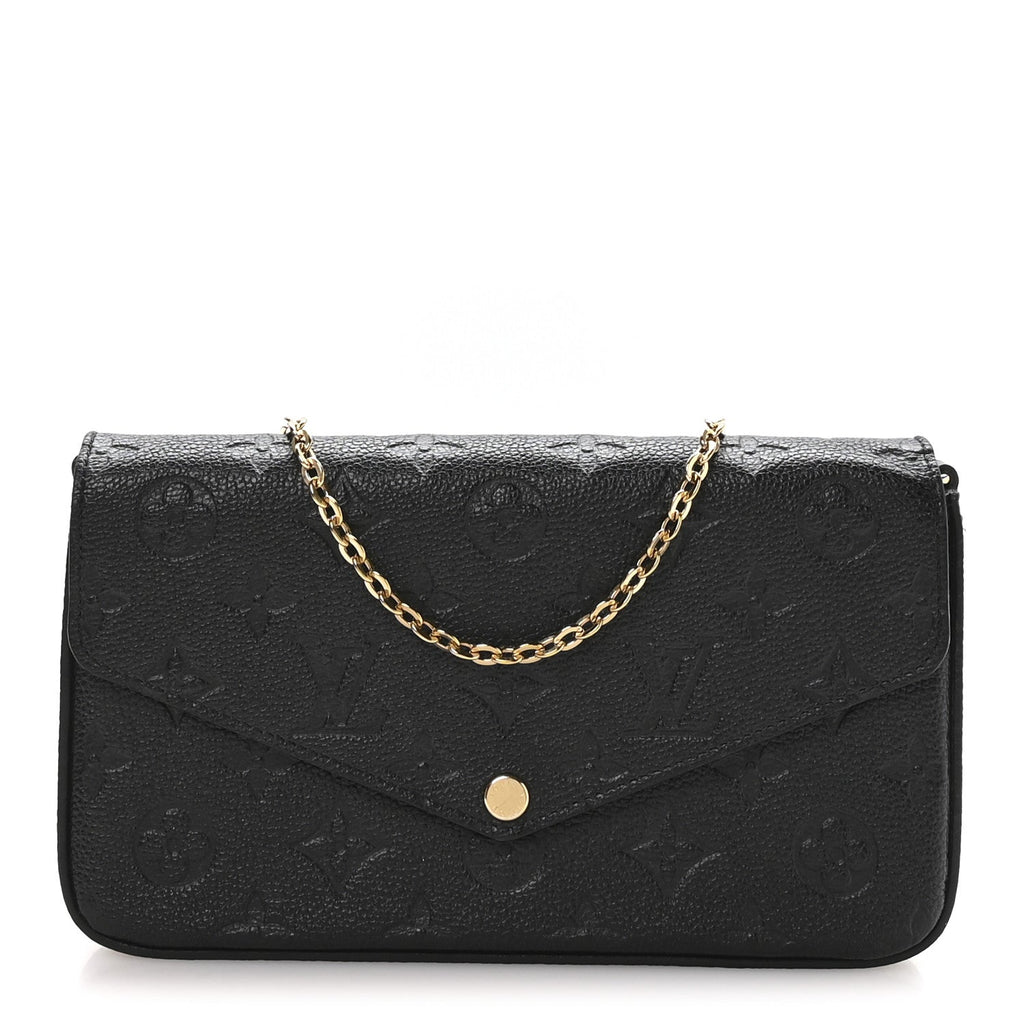 Louis Vuitton Empreinte Pochette Felicie Chain Wallet Black