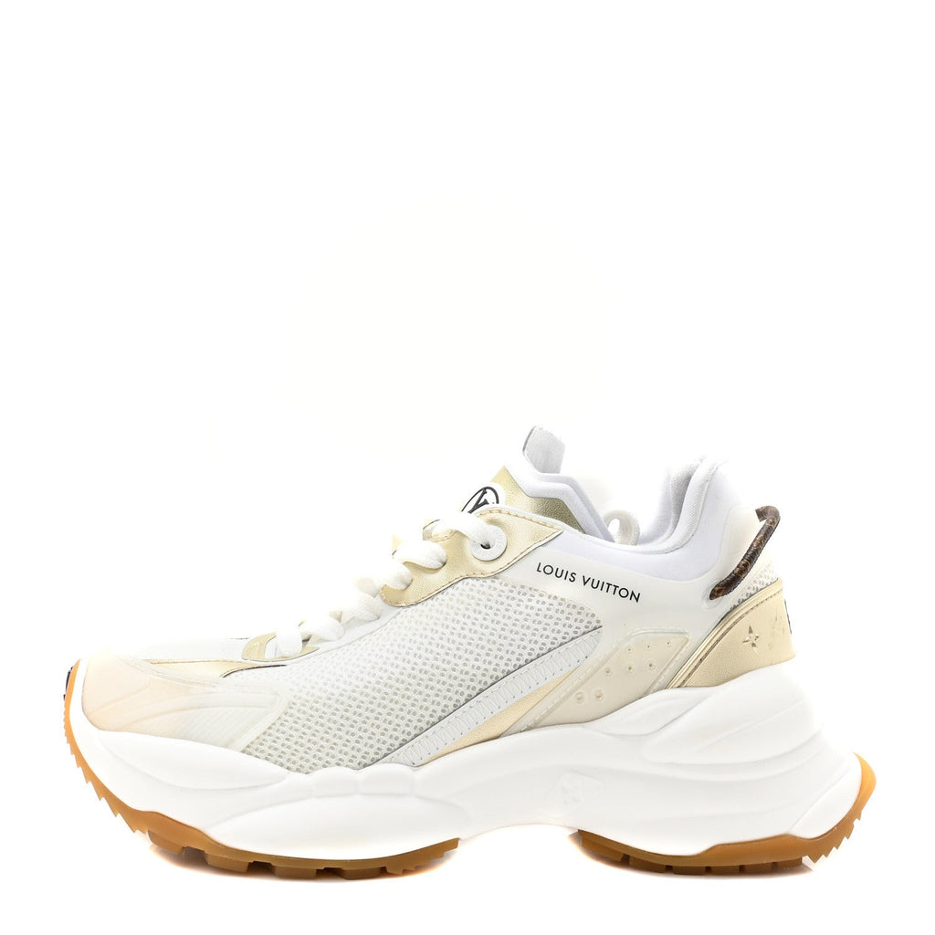 Louis Vuitton Monogram Calfskin Run 55 Sneakers 37 White