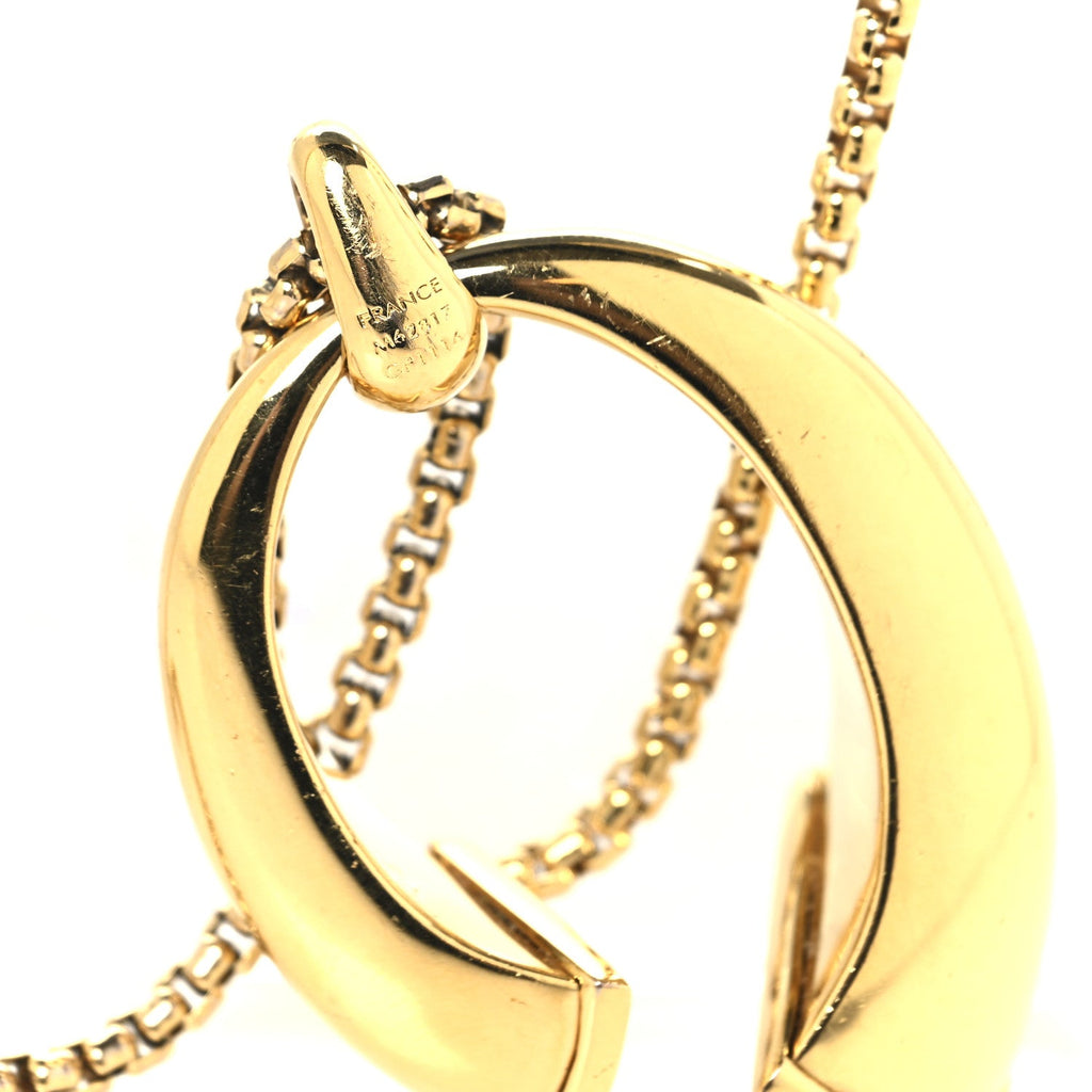 Louis Vuitton Metal Nanogram Sweet Dreams Horseshoe Necklace Gold