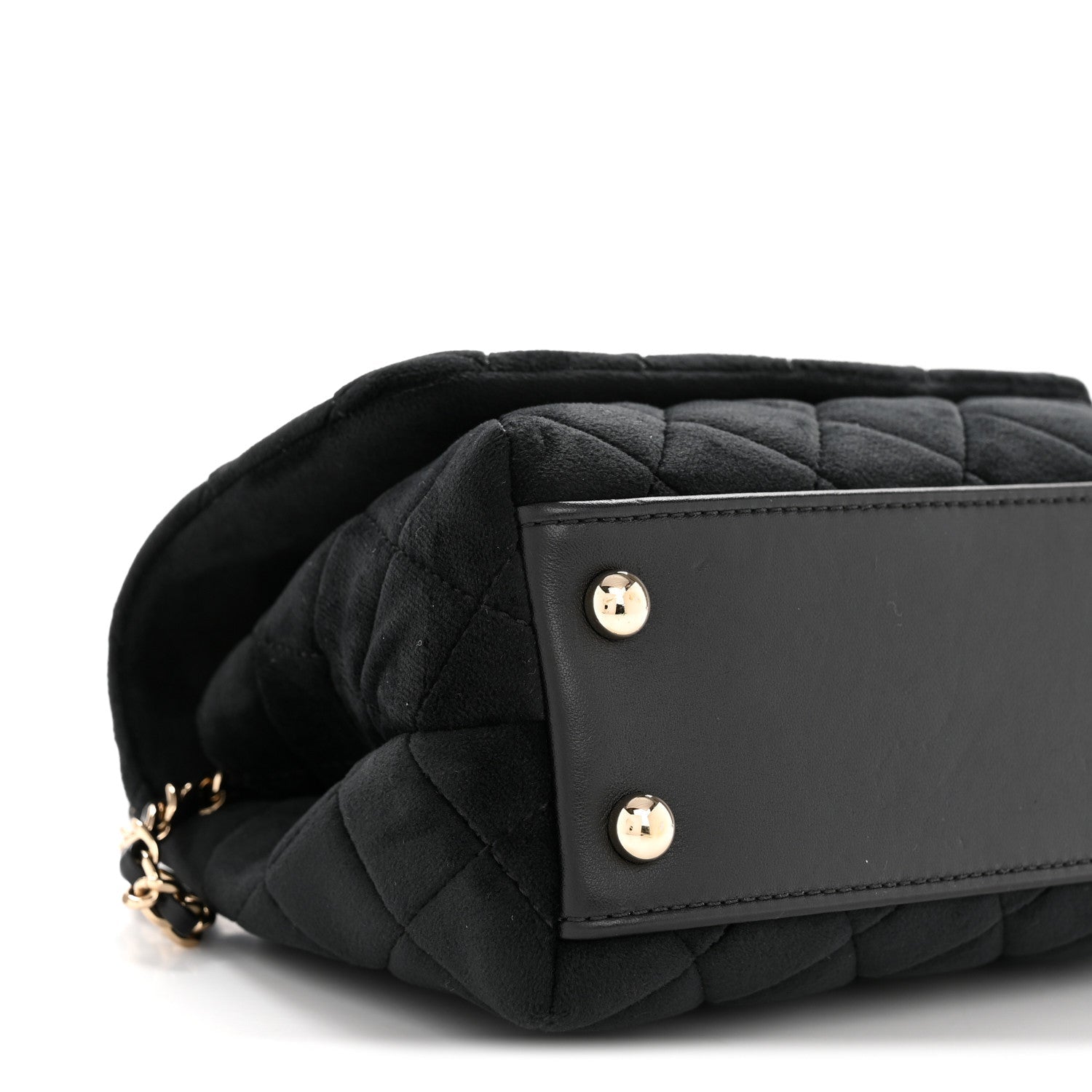 Chanel Velvet Crystal Quilted Extra Mini Coco Handle Flap Black