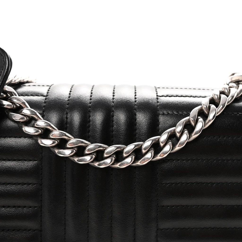 Prada Soft Calfskin Impunture Diagramme Large Chain Flap Shoulder Bag Black