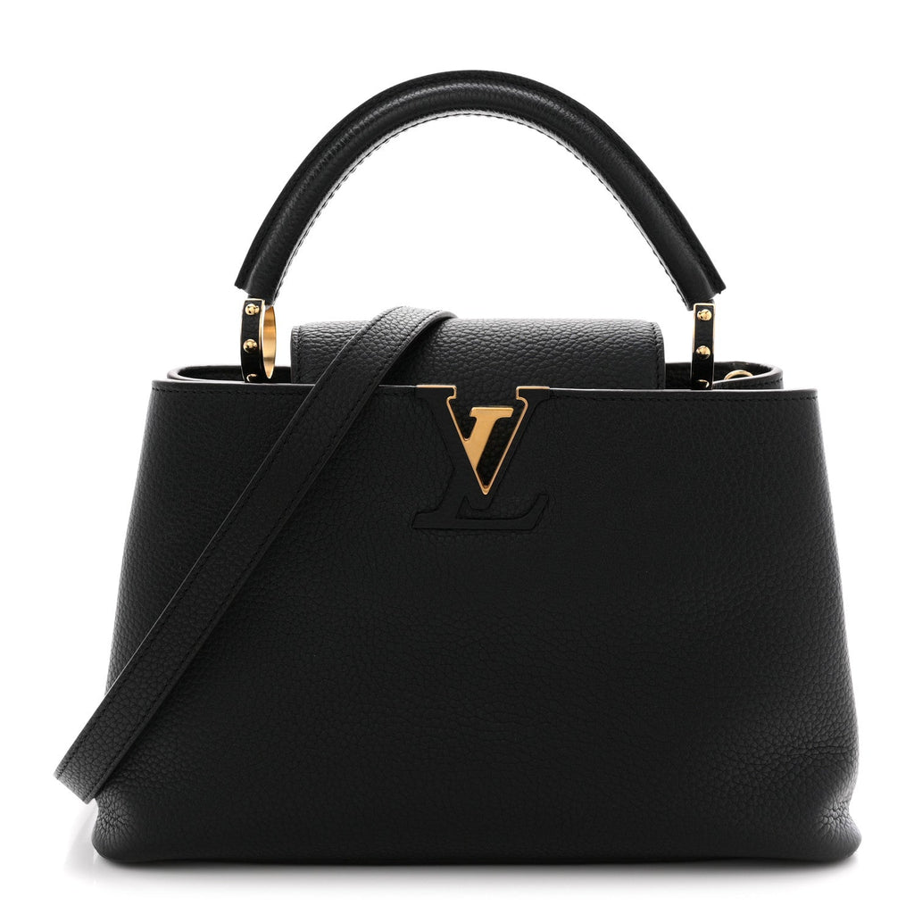 Louis Vuitton Taurillon Capucines MM Black Fuchsia