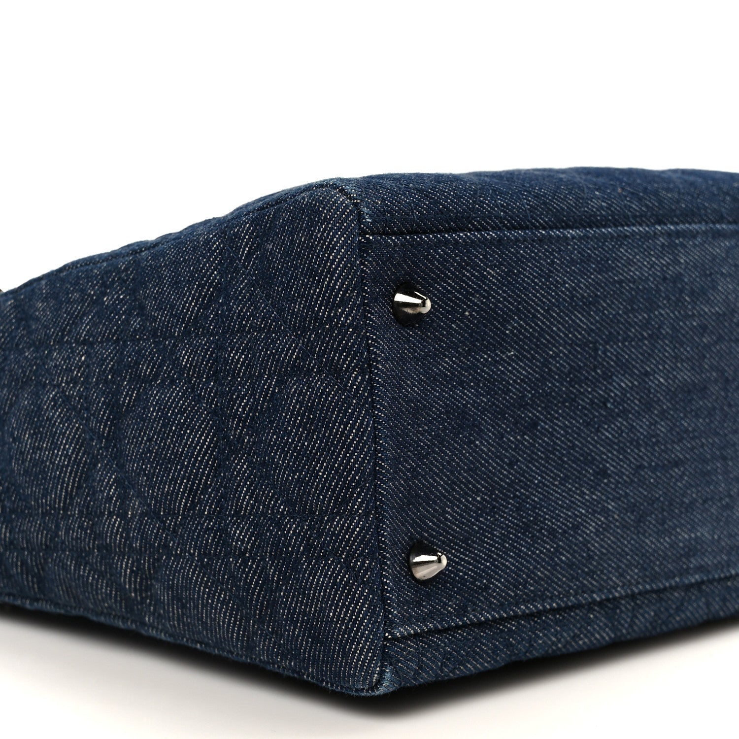 Christian Dior Denim Cannage Medium Lady Dior Blue Black