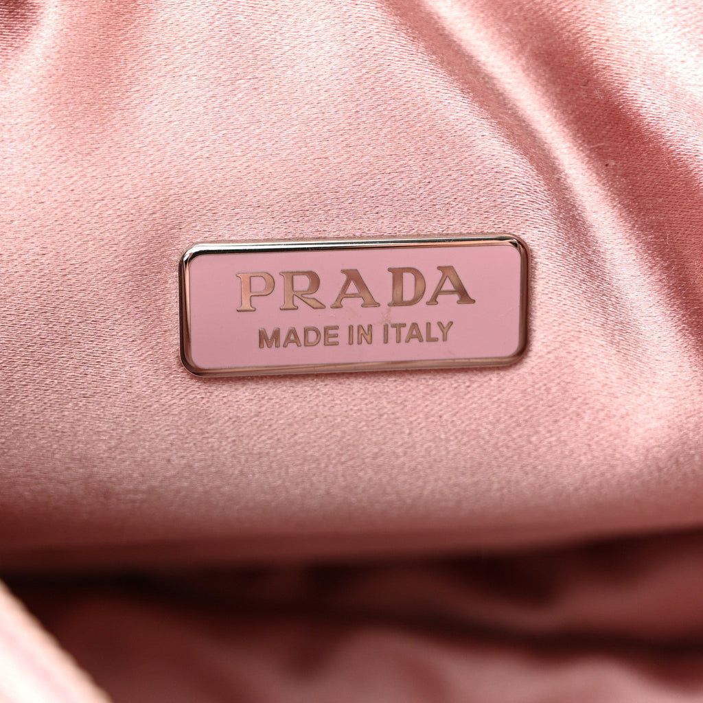 Prada Satin Crystal Mini Re-Edition 2000 Bag Alabastro