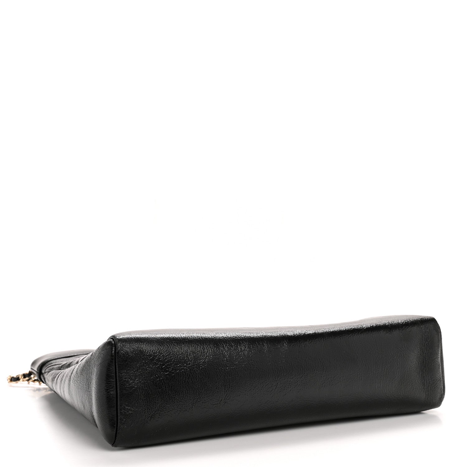 Chanel Shiny Crumpled Calfskin Quilted Small 31 Shopping Bag Black