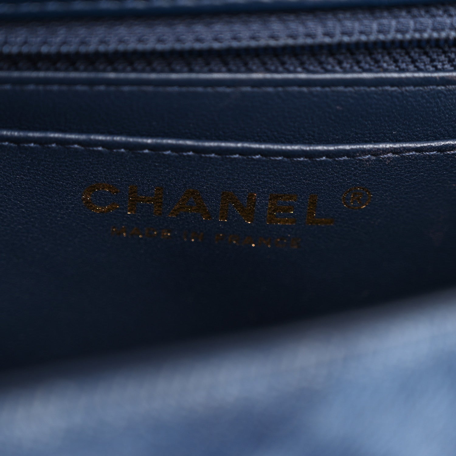 Chanel Printed Denim Quilted Mini Rectangular Flap Dark Blue