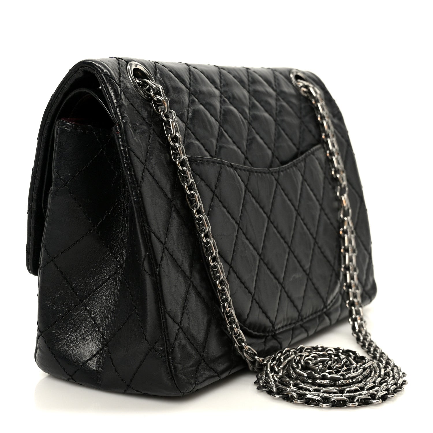 Chanel Aged Calfskin Quilted 2.55 Reissue 225 Flap Black