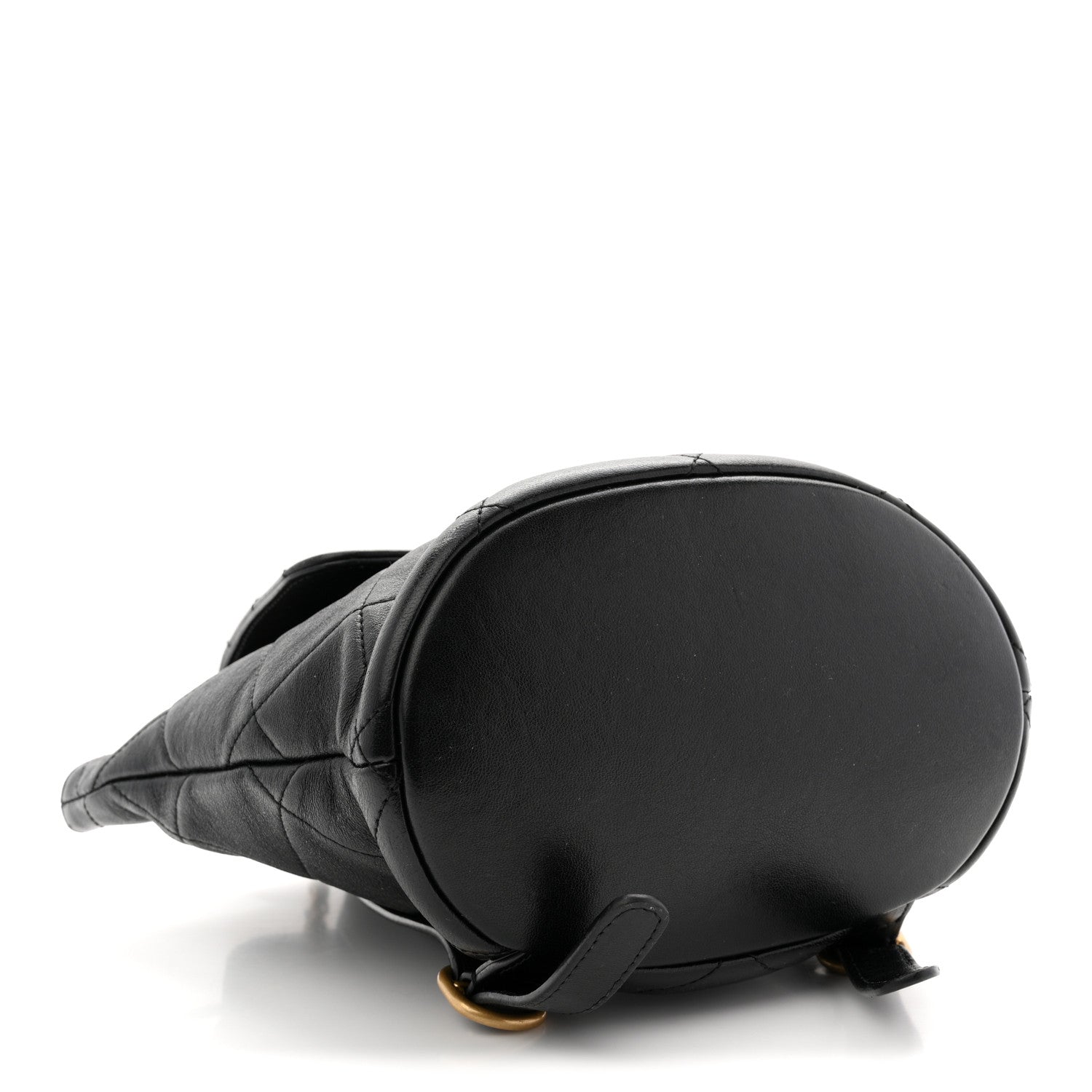 Chanel Lambskin Quilted Logo Mini Backpack Black