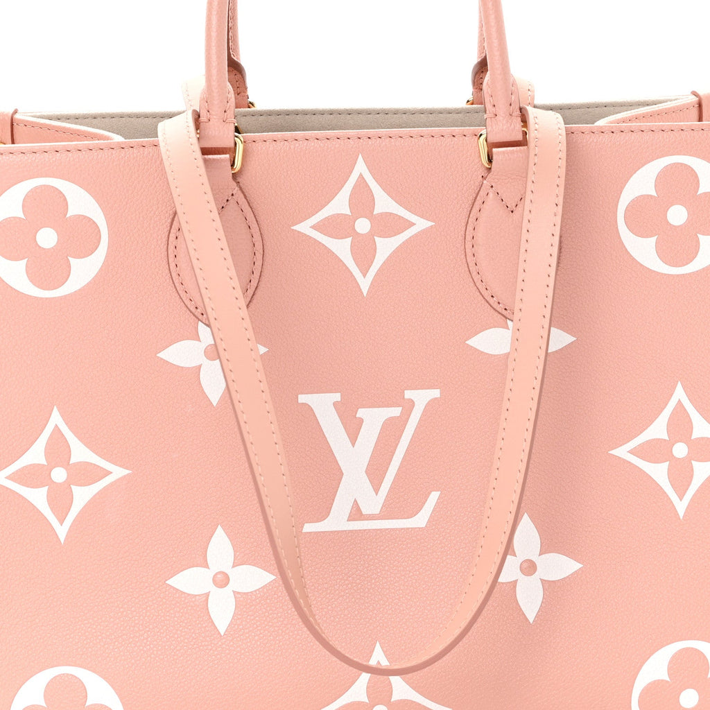 Louis Vuitton Empreinte Monogram Giant Onthego MM Rose Trianon Creme