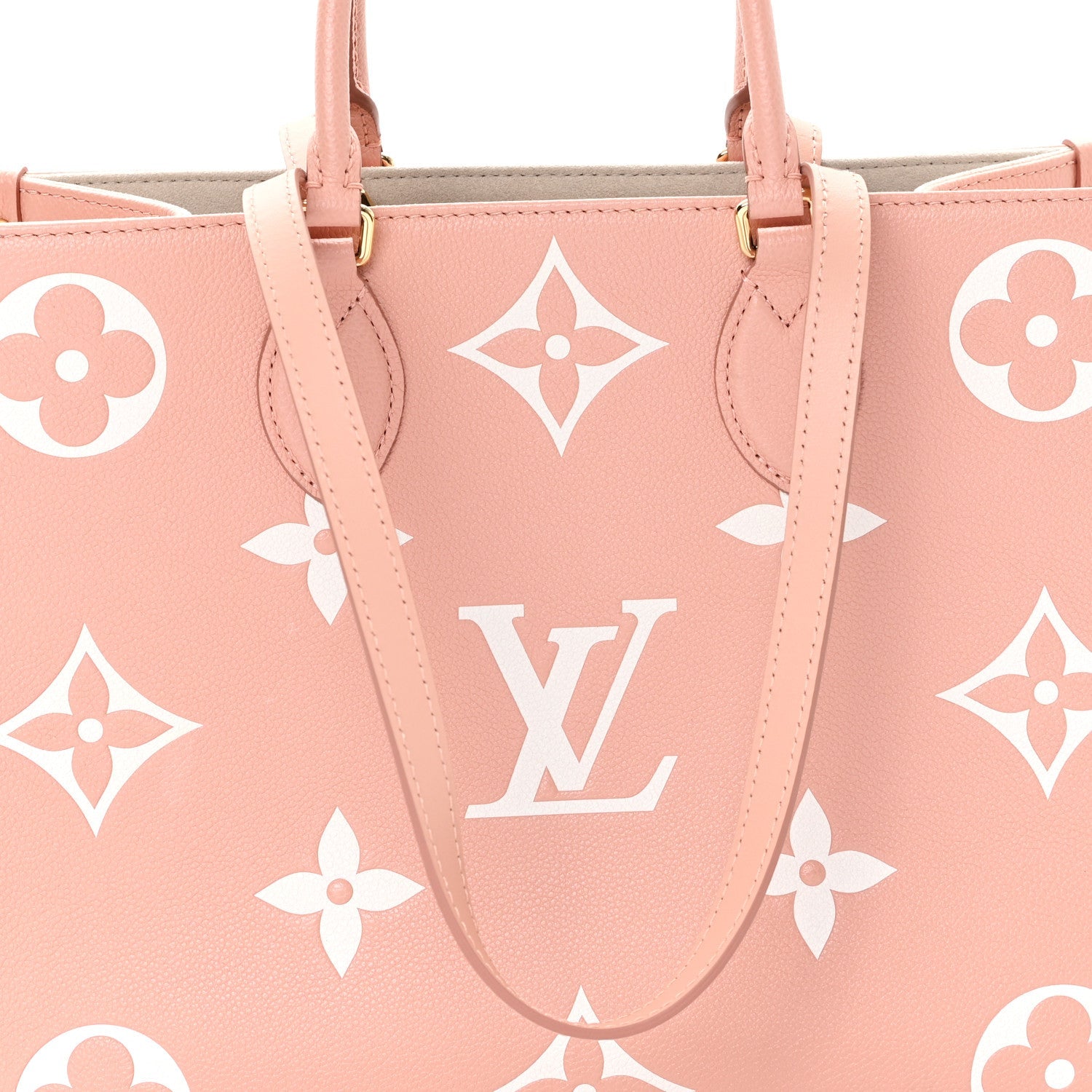 Louis Vuitton Empreinte Monogram Giant Onthego MM Rose Trianon Creme