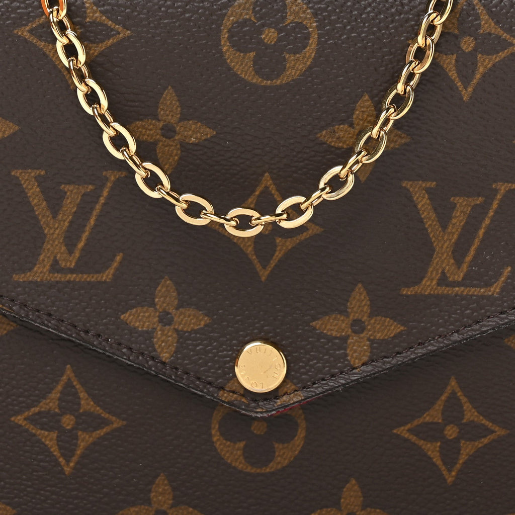 Louis Vuitton Monogram Pochette Felicie Chain Wallet Fuchsia