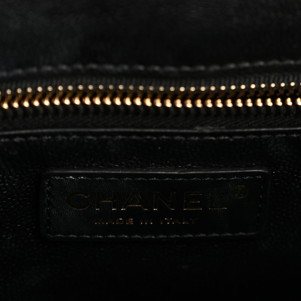 Chanel Caviar Quilted Small Shopping Tote  Black