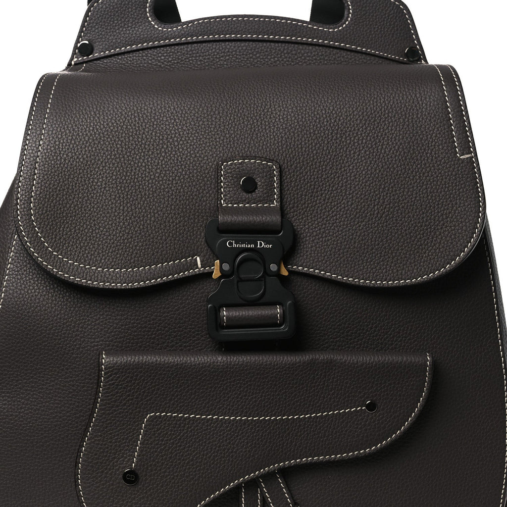 Christian Dior Grained Calfskin Maxi Gallop Sling Bag Grey