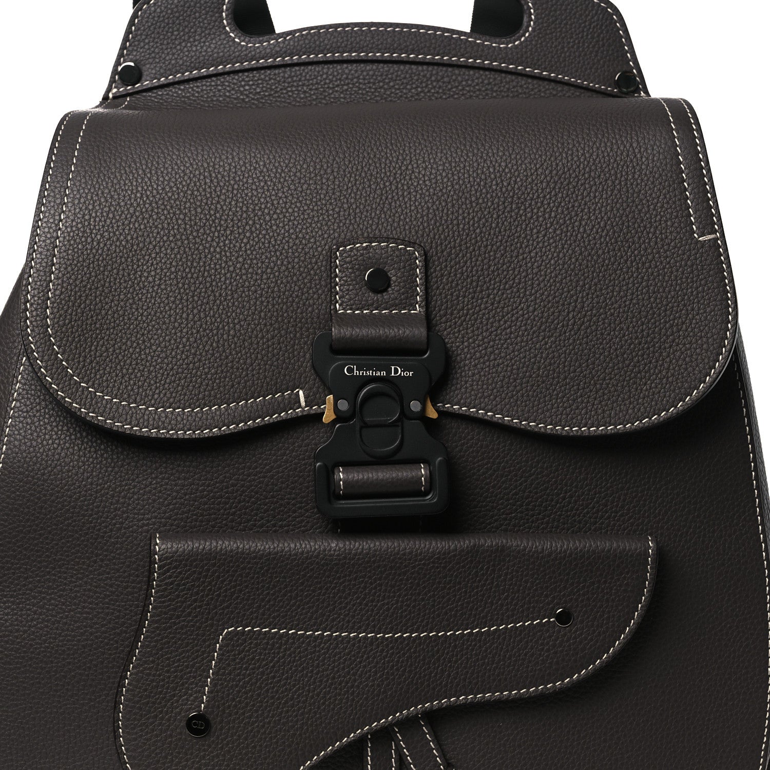 Christian Dior Grained Calfskin Maxi Gallop Sling Bag Grey