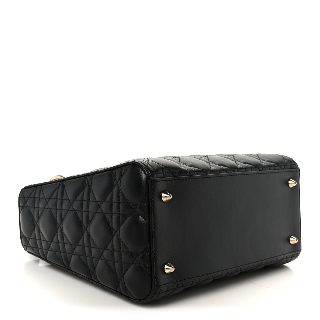 Christian Dior Lambskin Cannage Medium Lady Dior Black