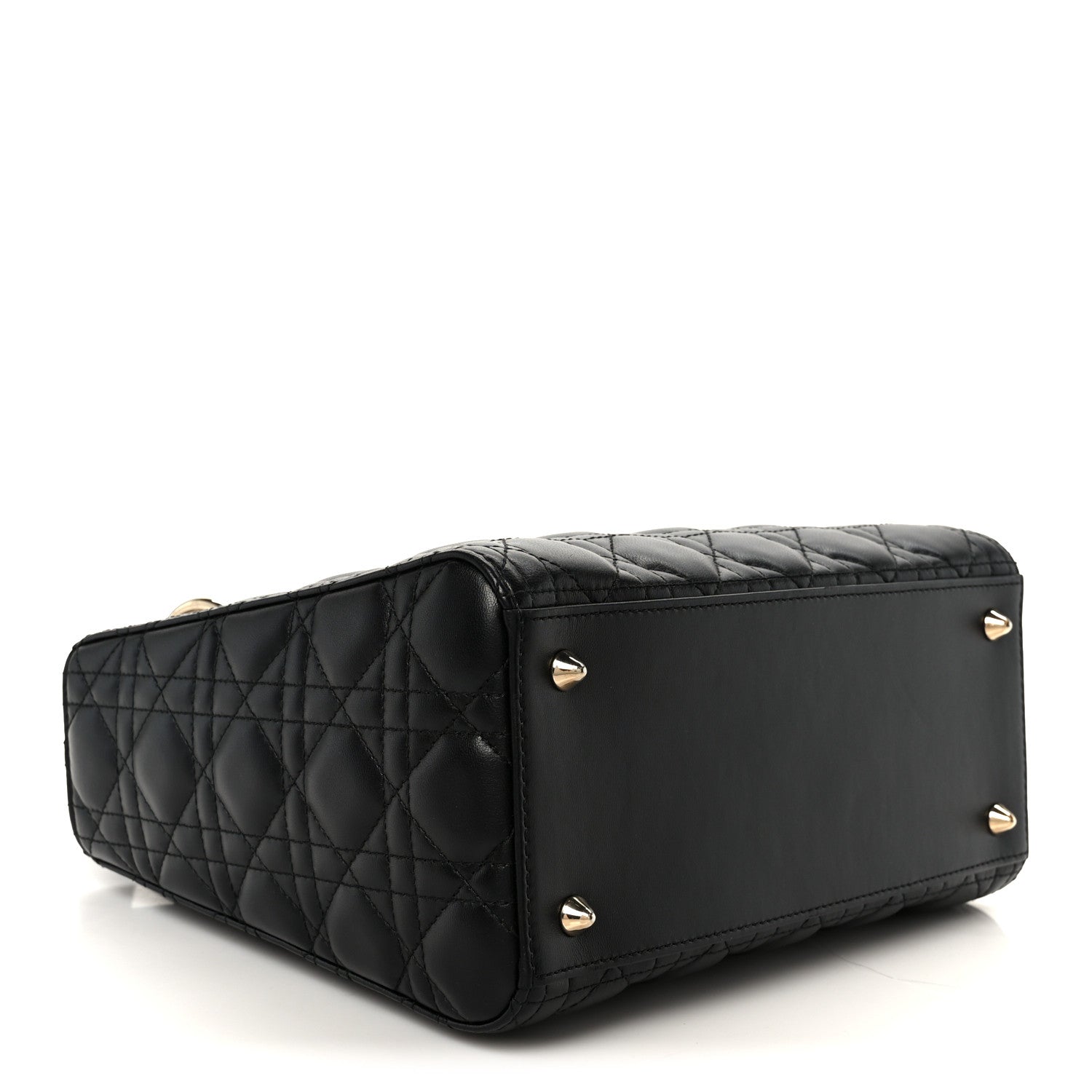 Christian Dior Lambskin Cannage Medium Lady Dior Black