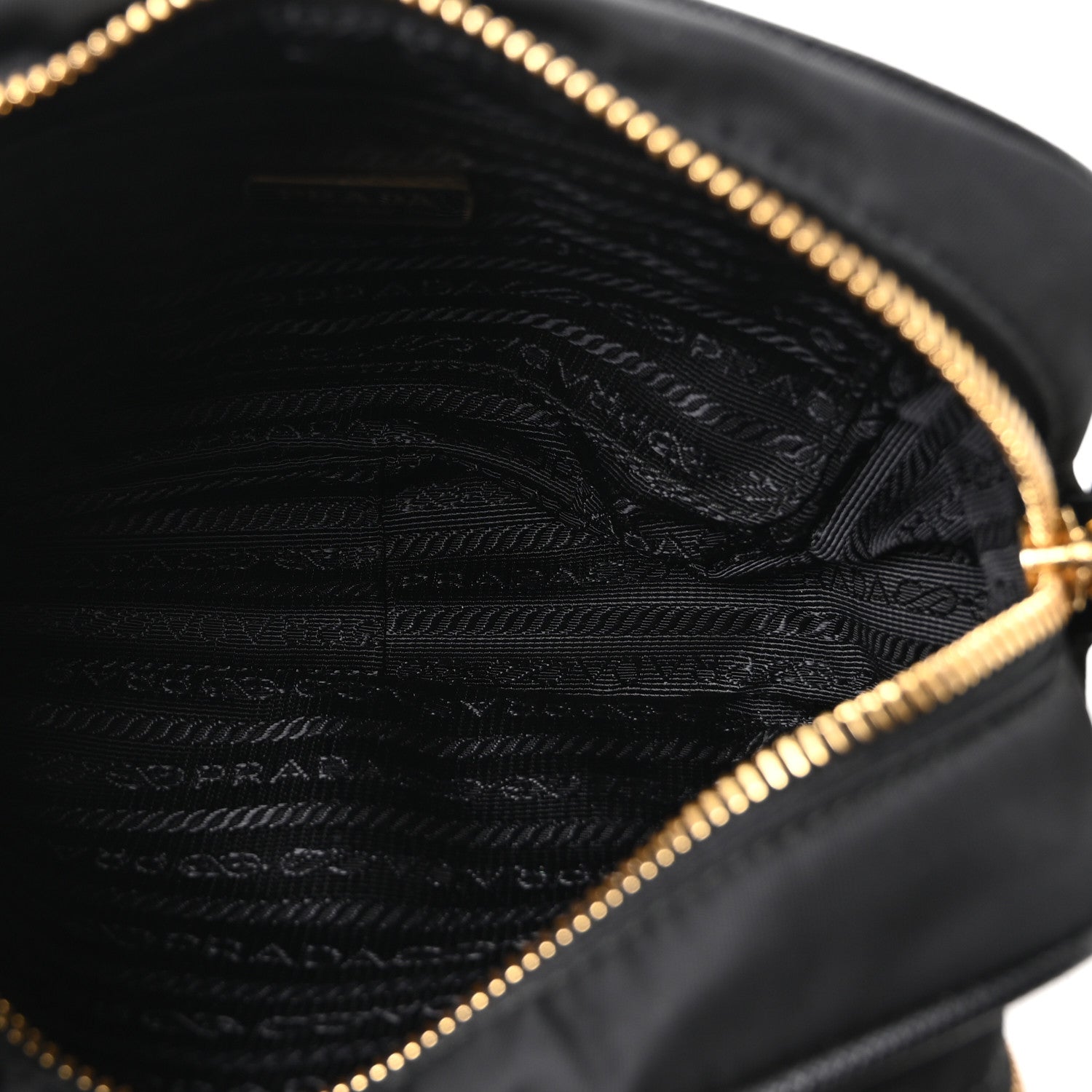 Prada Nylon Vela Saffiano Double Zip Crossbody Black
