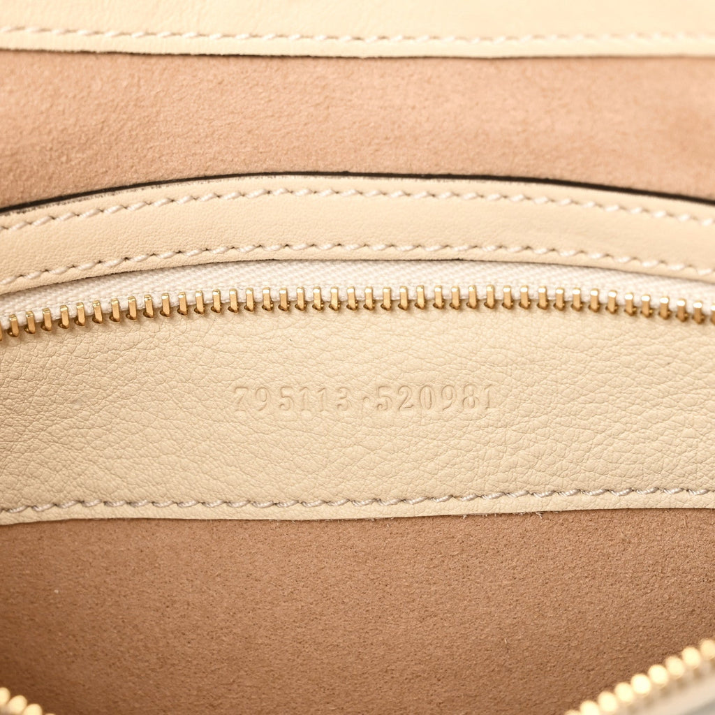 Gucci GG Supreme Monogram Moon Calfskin Medium Padlock Shoulder Bag Beige Ebony Mystic White