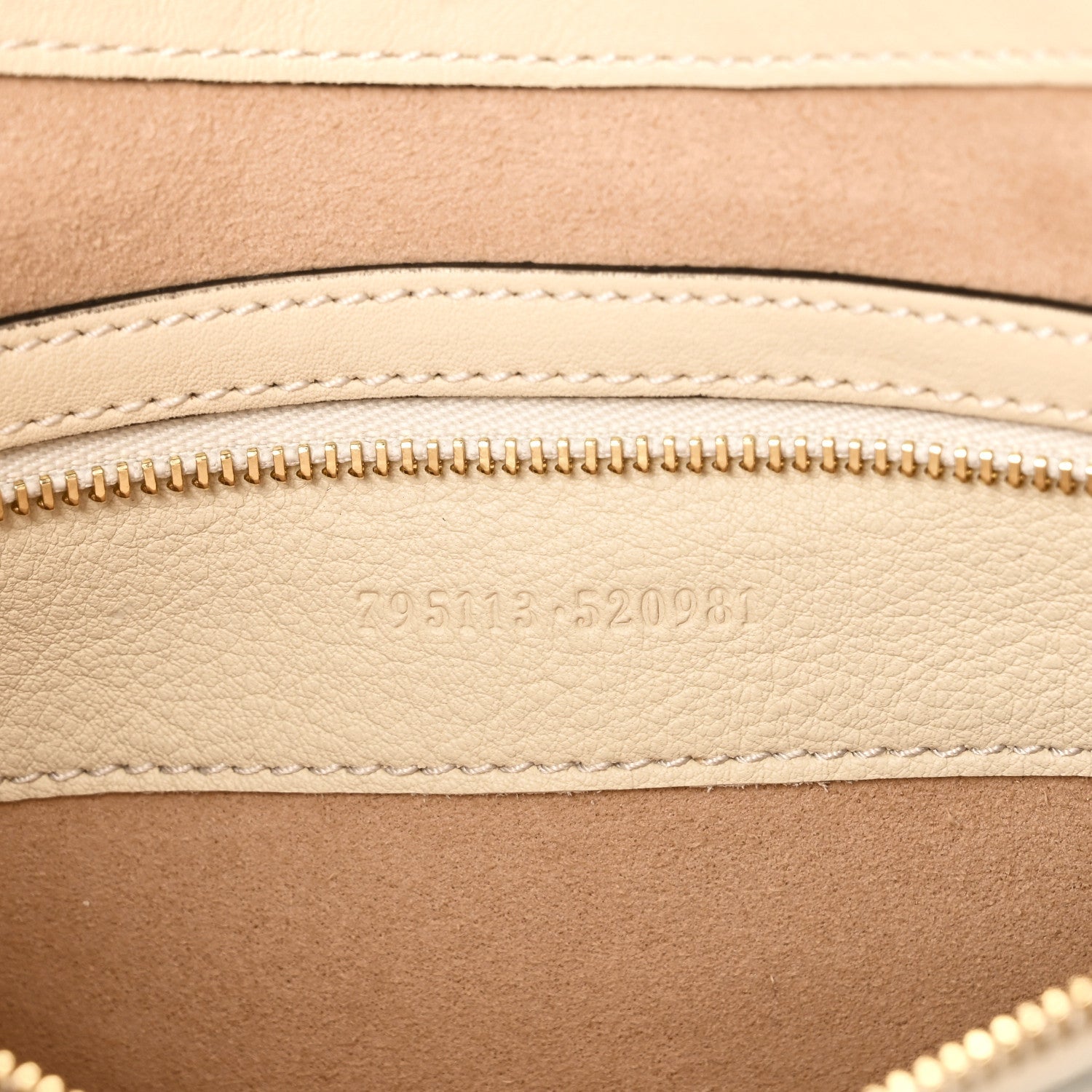 Gucci GG Supreme Monogram Moon Calfskin Medium Padlock Shoulder Bag Beige Ebony Mystic White