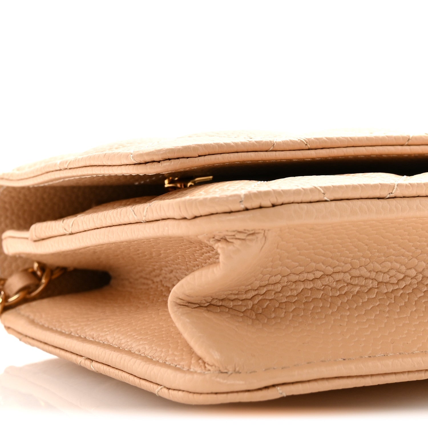 Chanel Caviar Quilted Wallet on Chain WOC Beige