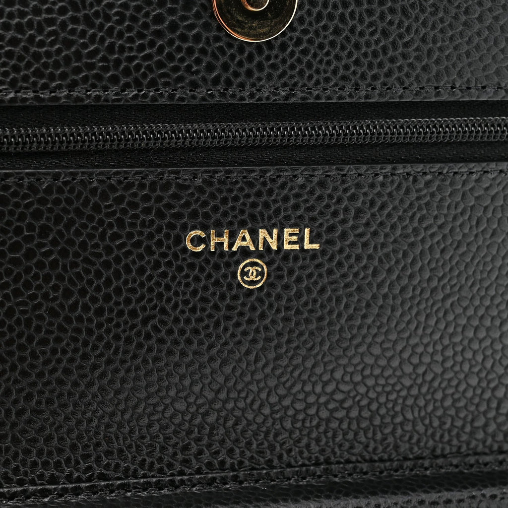 Chanel Caviar Quilted Wallet on Chain WOC Black