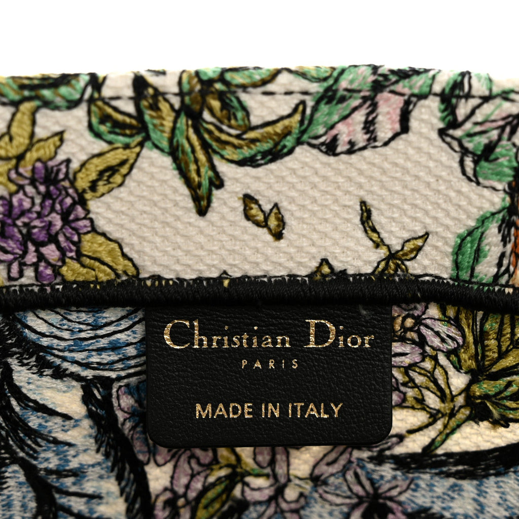 Christian Dior Canvas Embroidered Large D-Constellation Book Tote Latte Multicolor