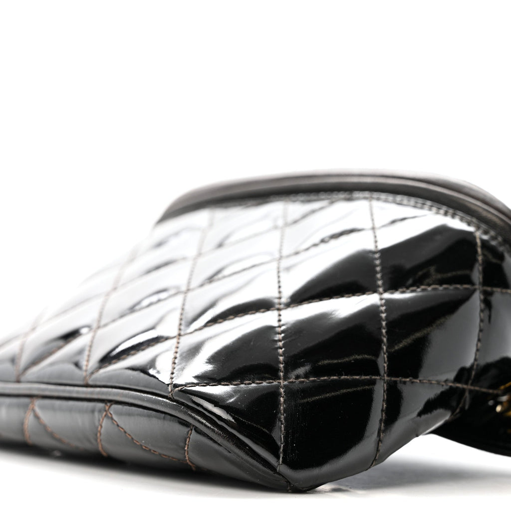 Chanel Patent Calfskin Quilted Waist Belt Bag 70 28 Black