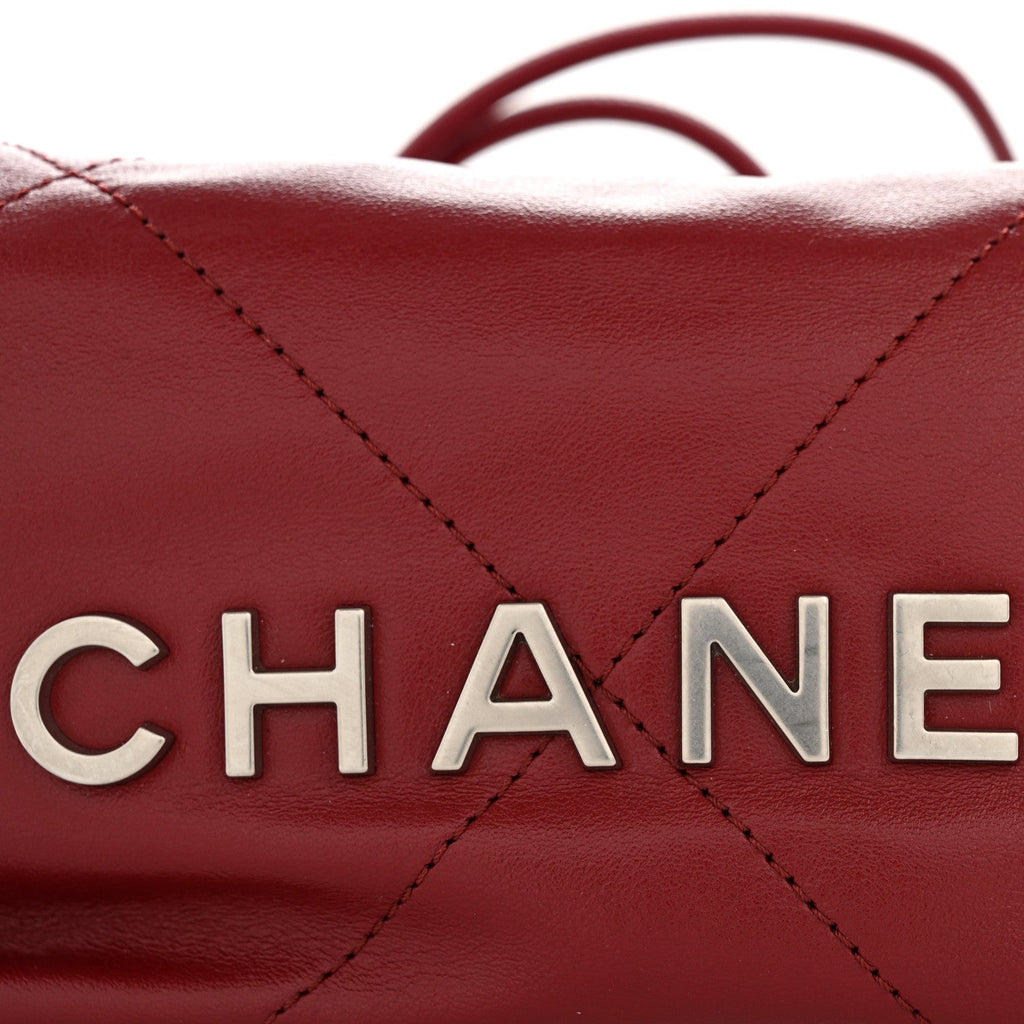 Chanel Shiny Calfskin Quilted Mini Chanel 22 Red