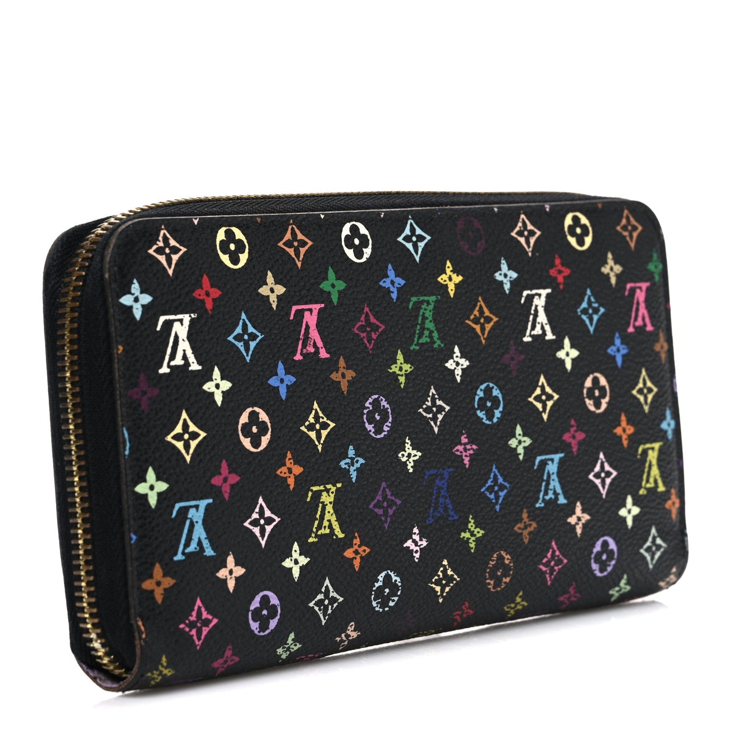 Louis Vuitton Monogram Multicolor Zippy Wallet Black Violet